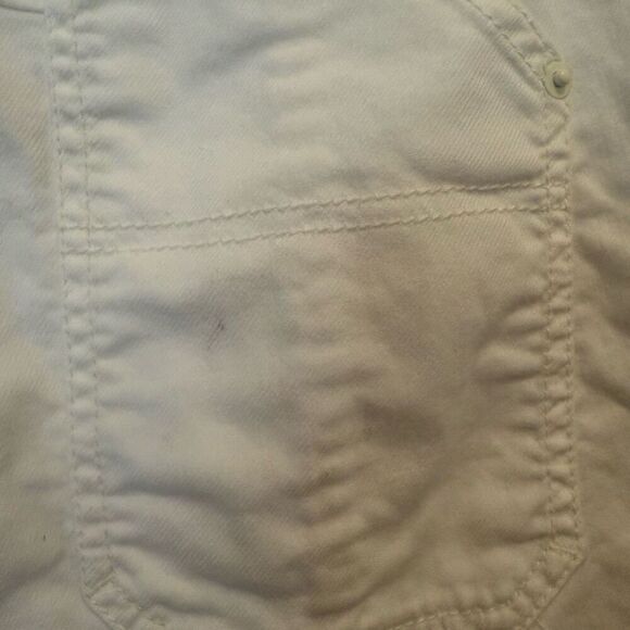 Anthropologie White Crop Barrel Leg Pants Size 28 - Picture 3 of 6